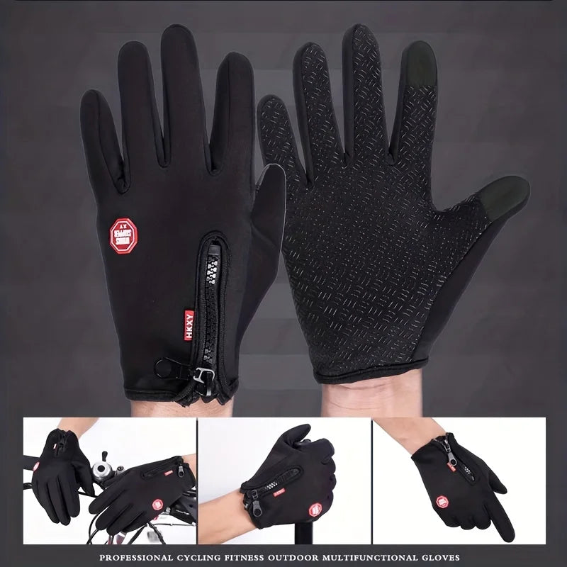 Winterhandschuhe für Damen und Herren mit Touchscreen-Funktion, warm, für Outdoor-Aktivitäten wie Radfahren, Autofahren und Motorradfahren, winddicht und rutschfest.