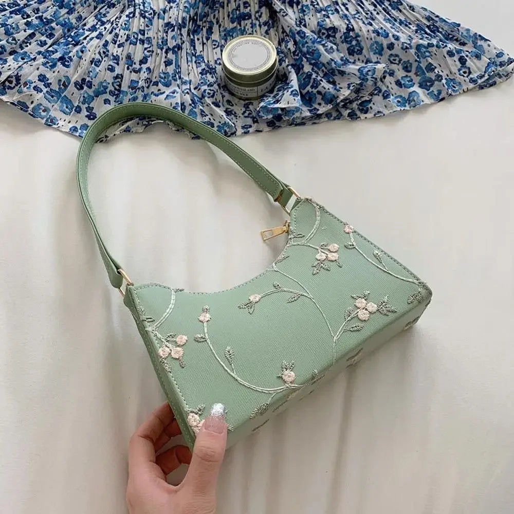 Elegant Small Handbag For Girls PU Leather Purse Wallets Shoulder Bags Women Underarm Bag Mini Messenger Bags Korean Handbag