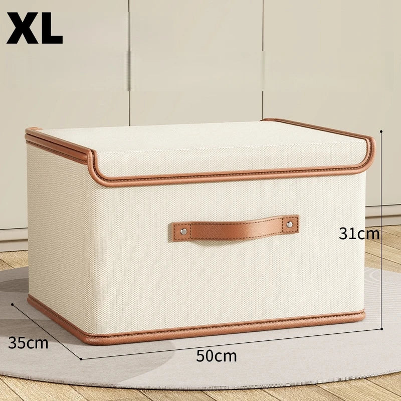 Fabric Box With Lid Large Storage Box Use Wardrobe Clothing Organizing Quilt Storage Box Clothes Toys Storage Organizer