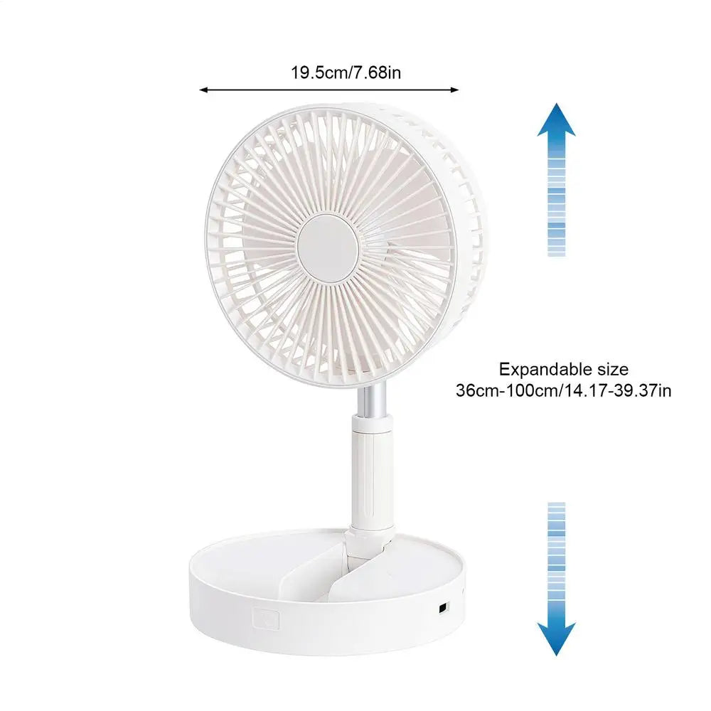 Portable Standing Fan 185-Degree Tilt Air Blower Silent Foldable Rechargeable Standing Fan For Home Outdoor Camping Travel Patio