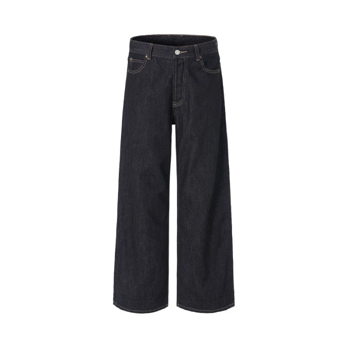 2025 Autumn/Winter High Quality American Danny Original Cow Red Ear Curled Edge Jeans Men's Straight Tube Loose Long Pants