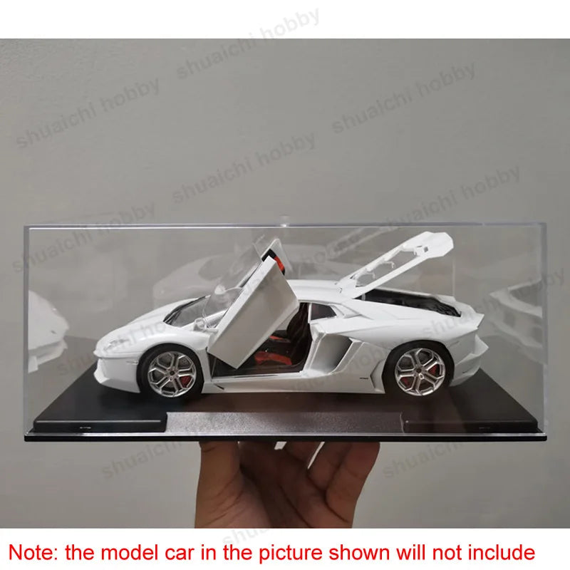 4Sets 1/24 Car Model Display Box Acrylic Transparent Protection Dust Cover 222x120x90mm for Miniature Models Storage Decoration