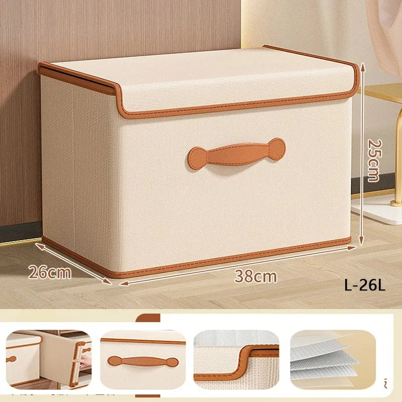 Clothes Storage Box With Lid For Household Use Wardrobe Underwear Storage Box Organizing Boxed Clothes Blankets Storage Basket