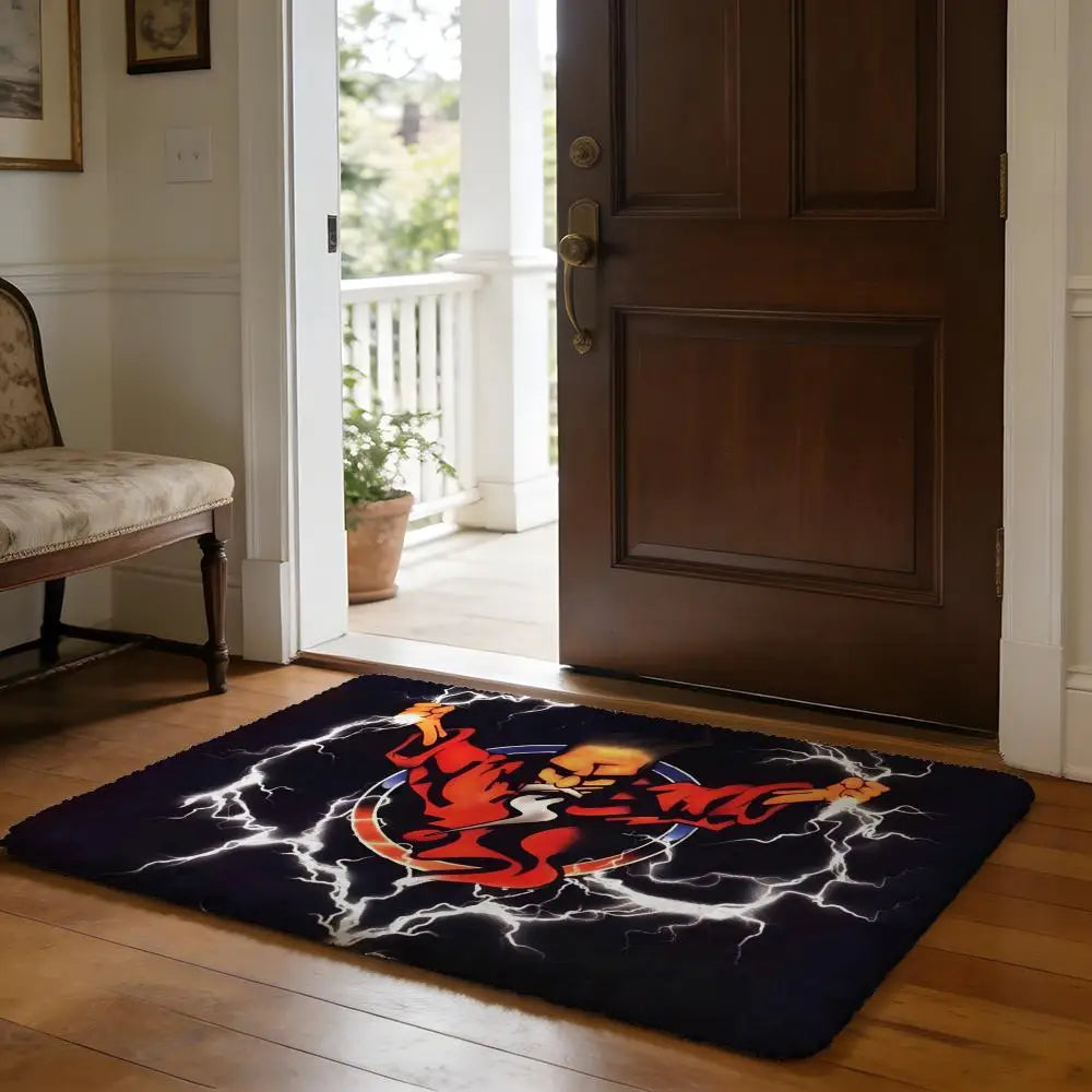 HHardcore Fashion Floor Mat Soft Flannel Absorbent Mat Non-Slip Rug Home Bedroom Bathroom
