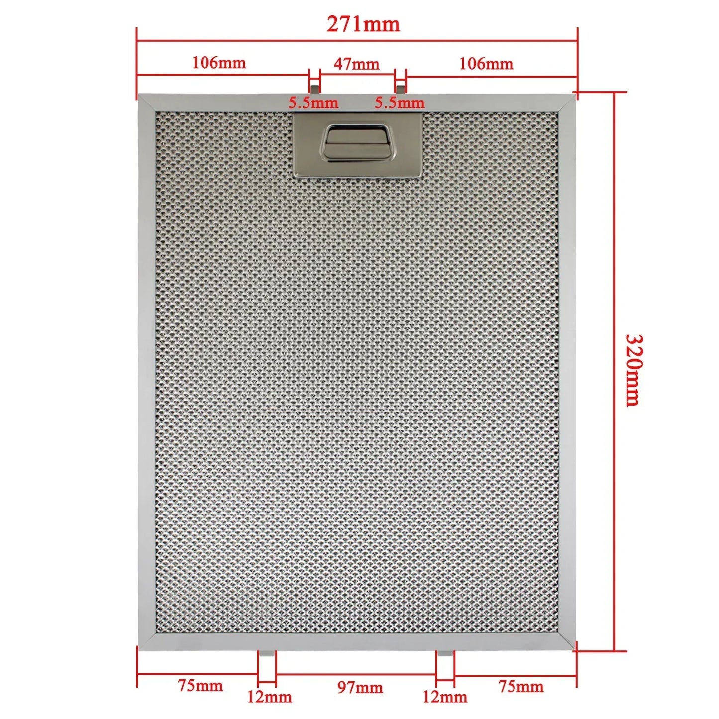 271.5x320mm Cooker Hood Metal Filters Mesh Extractor Vent Filter Ventilation For Kitchen Cooker Hood Grease Filter