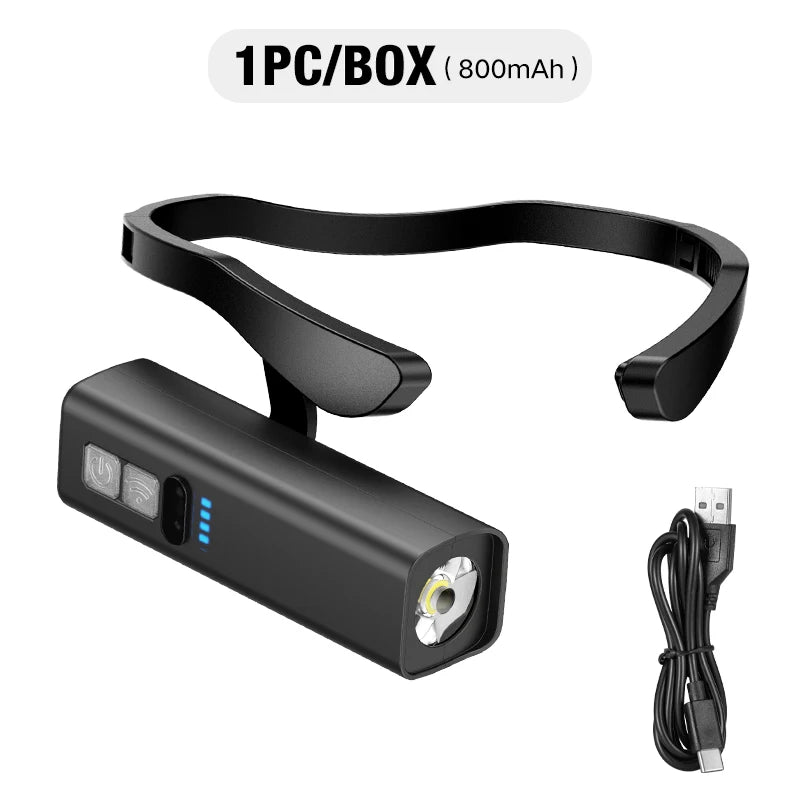 2025 Ear Clip Headlamp– Bright LED Headlight, Rechargeable Waterproof Head Flashlight for Fishing Hiking Running Cycling Outdoor