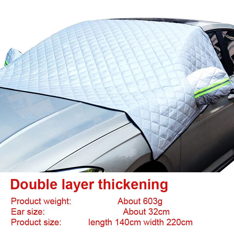 Car Windshield Cover Front Windscreen Sunshade Half Cover Car Exterior Snow Shield Cover Vehicles Protective Shade for Sedan SUV
