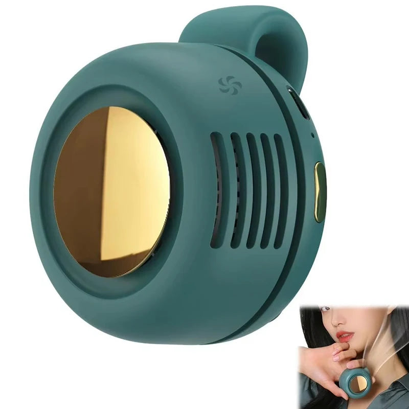 Portable Fan Mini Handheld Rechargeable Bladeless Electric Fan Clip Waist Fan Suitable for Outdoor Ventilation Desktop Small Fan