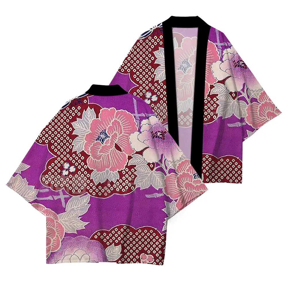Casual Japanese Kimono Japanese Traditional Clothing Simple Printing Process Loose Comfortable High Quality Cardigan Half Sleeve