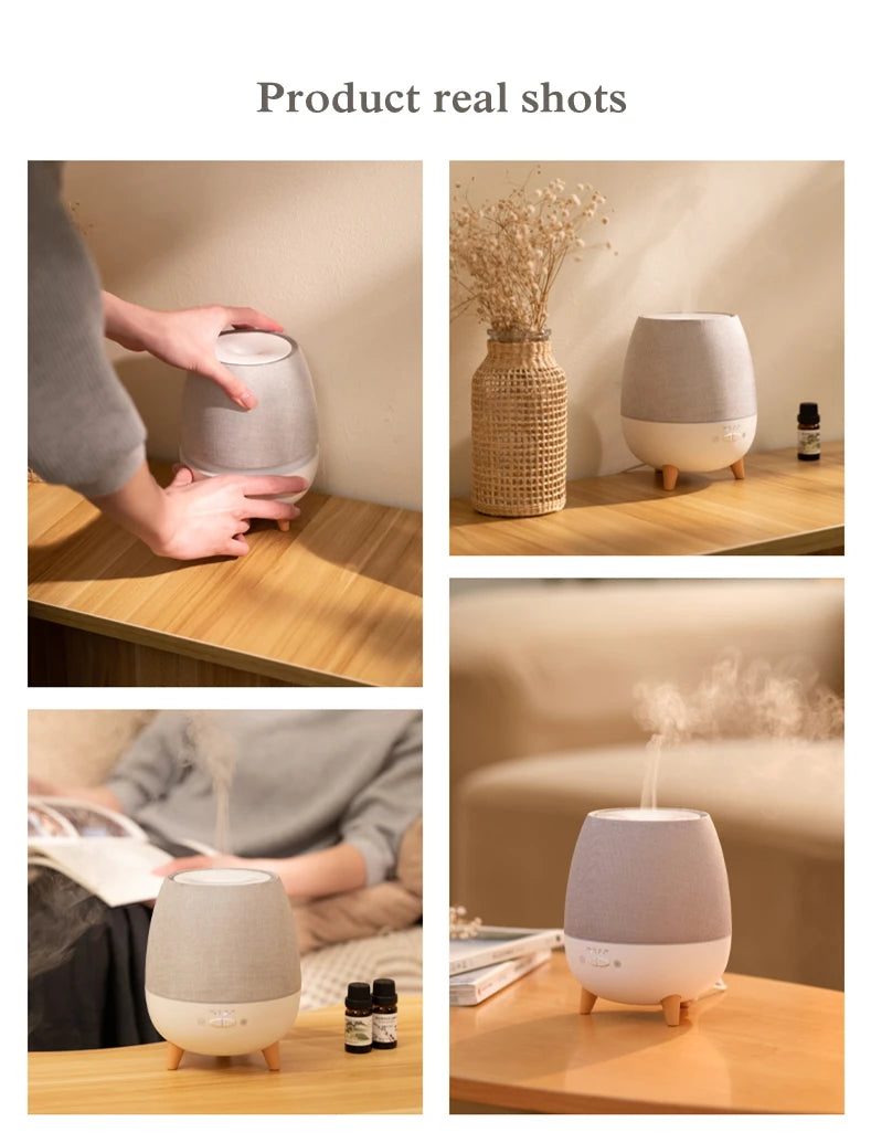Elektrischer Aroma-Luftbefeuchter (300 ml) mit Fernbedienung, Ultraschall-Nebel und Nachtlicht