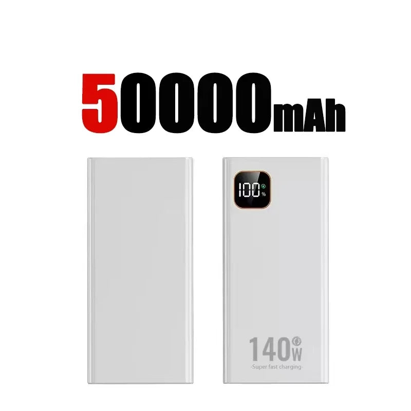 Lenovo 500000mAh Power Bank 140W Ultra Large Capacity Super Fast Charging Portable Power Digital Display External Battery 2026
