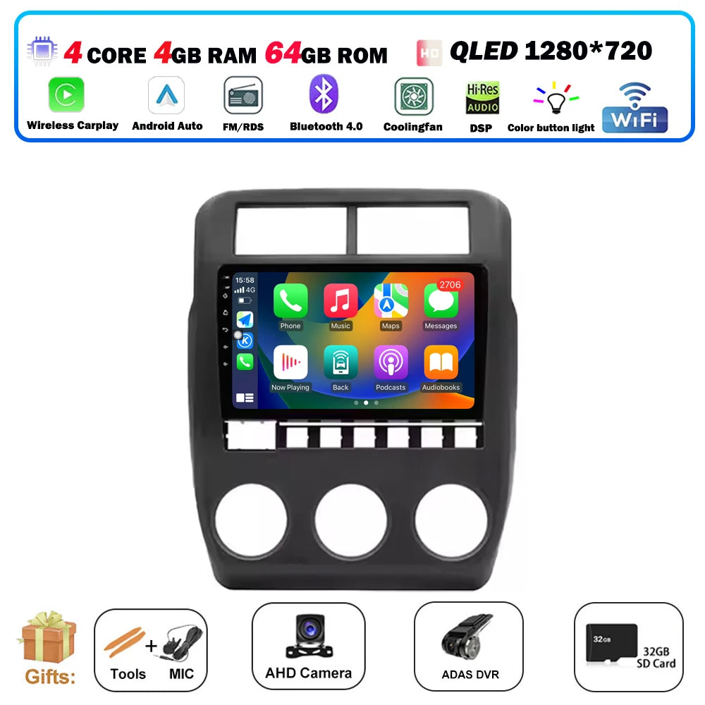 Car Radio Multimedia Video Player GPS Navigation QLED Touch Screen For Lada Niva 2021 - 2023 Android 16 Auto Wireless Carplay