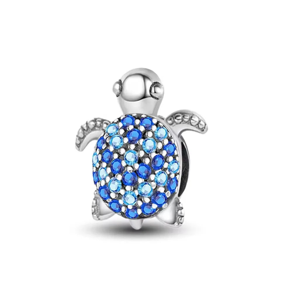 Blue Ocean Turtle Octopus Ship Talisman 925 Silver Beads, Suitable for Original Bracelets DIY Jewelry Women's Accessories Gifts