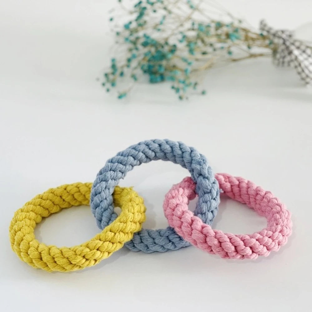 Cotton Dog Toys Puppy Chewing Toys Rope Knot Toy Durable Braided Dog Toys Dog Cleaning Teeth Braided Bone Rope Pet Products