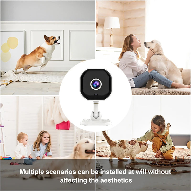 Smart Wi-Fi Smart Home Security Camera HD,Real-time APP Alerts, 2-Way Audio, with Motion Tracking for Baby & Pet Indoor Camera