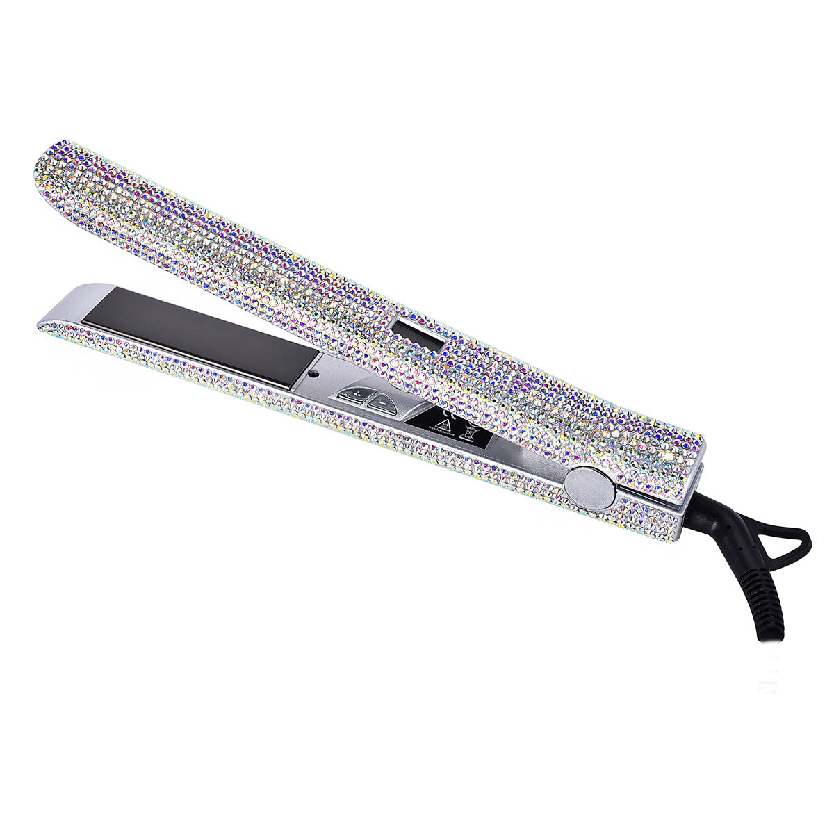 Glitzernder Strass-Haarglätter 2-in-1: Glätteisen, Lockenstab und vieles mehr für alle Frisuren. Professionelles, schnell einstellbares Glätteisen, Salon-Equipment, dekoratives Glätteisen, hitzebeständiges Material, glatte Oberfläche.