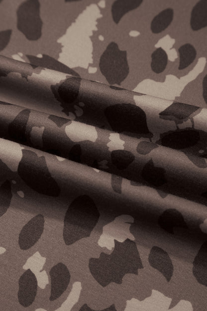 Multicolour Camo Print Wide Leg Casual Pants