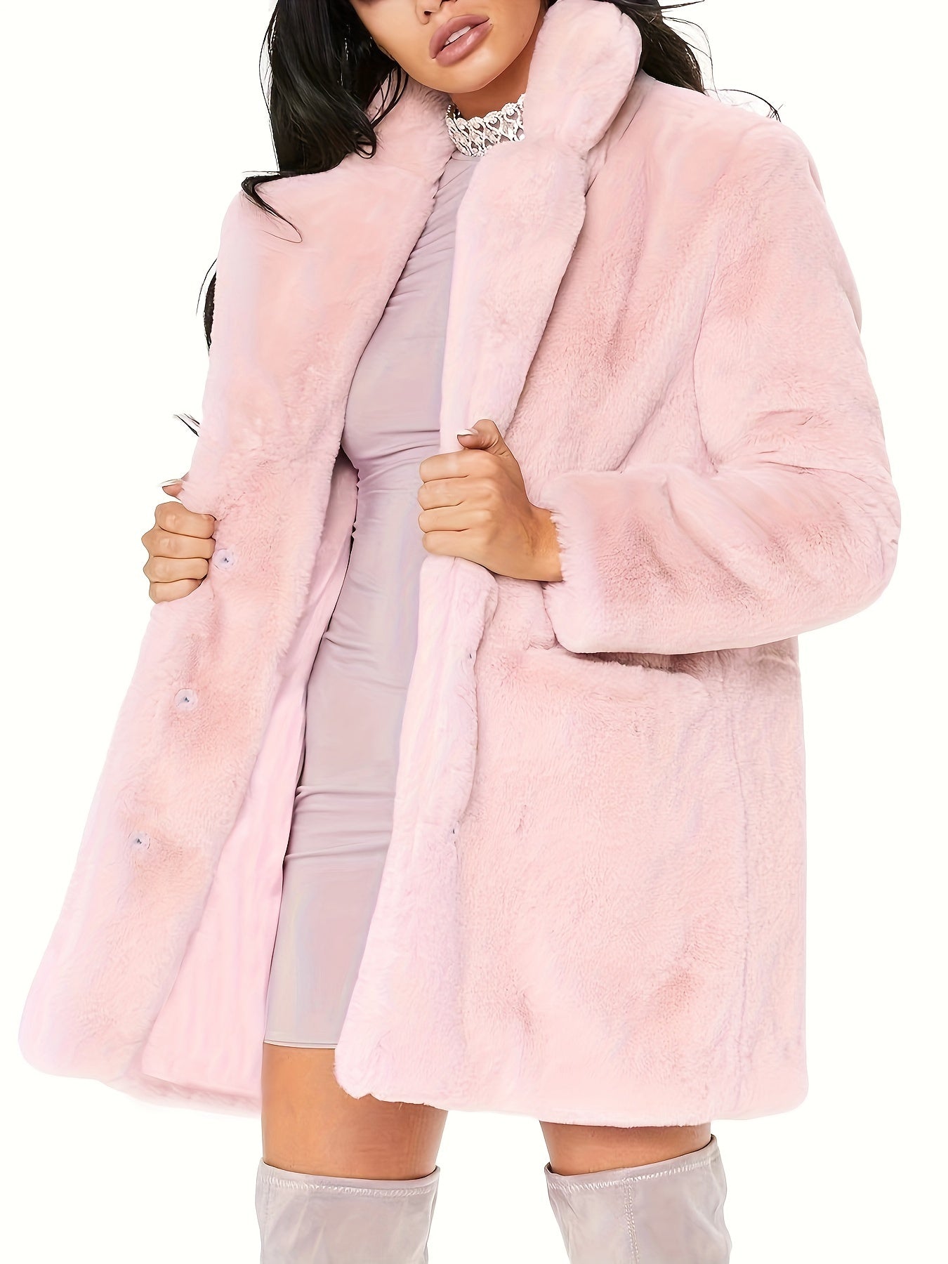 Winterwarmer, flauschiger, lockerer Mantel, lässige, langärmelige Teddy-Oberbekleidung, Damenbekleidung