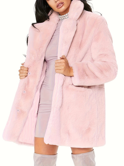 Winterwarmer, flauschiger, lockerer Mantel, lässige, langärmelige Teddy-Oberbekleidung, Damenbekleidung