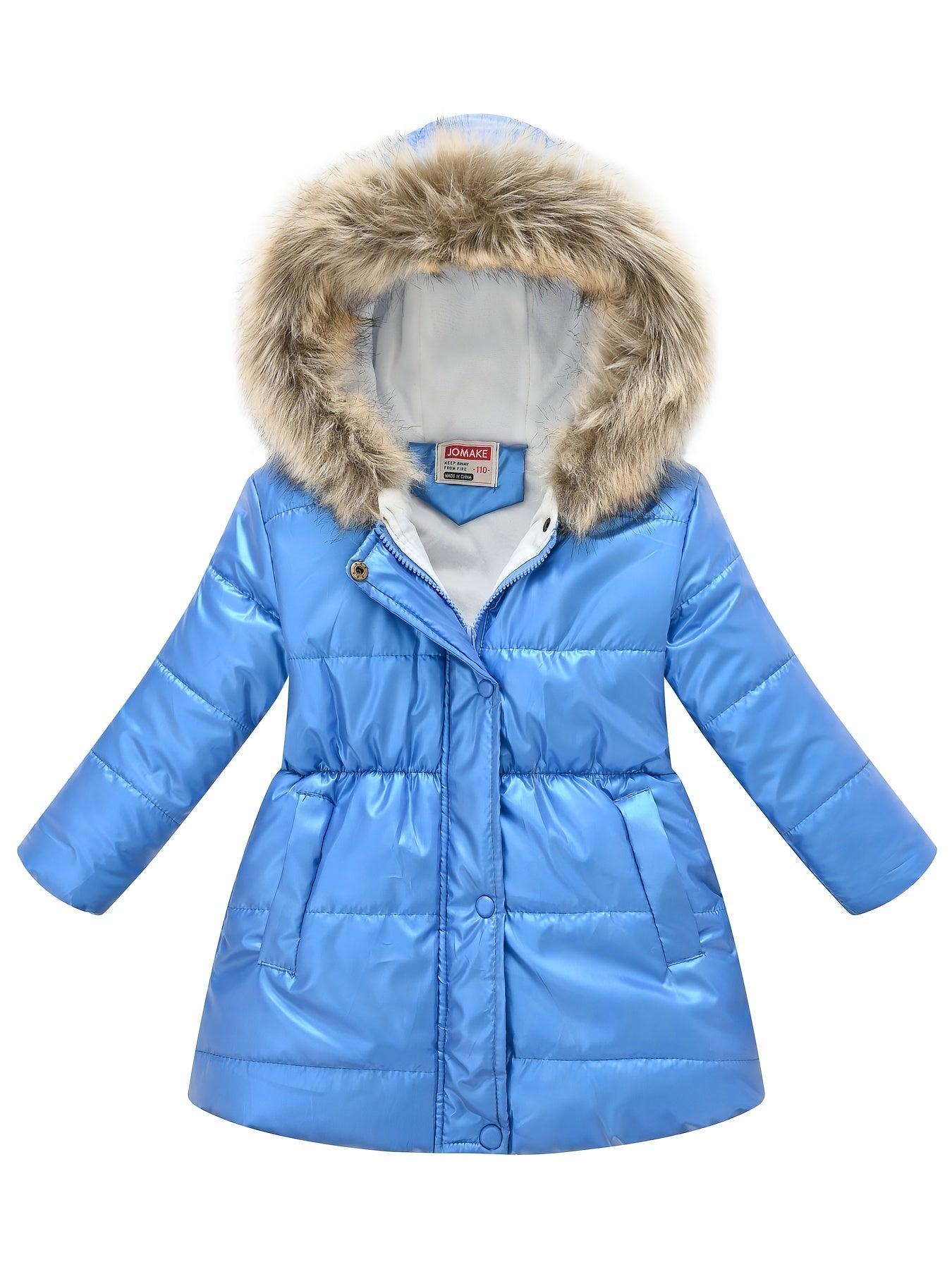 Winterjacke für Kinder im neuen Stil: Dicke, glänzende Kapuzenjacke für Jungen und Mädchen, mittellang
