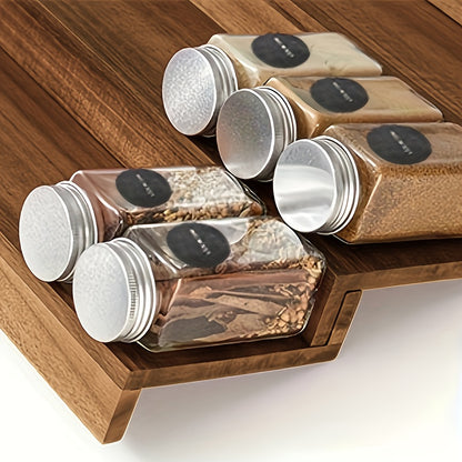 4/8-Piece Stacking Spice Rack - Space-Saving, Multi-Tier Design for Kitchen Drawer Organization, Wooden Seasoning Bottle Holder and Display Storage Rack - Essential Kitchen Storage Supplies for Home Cooks and Chefs