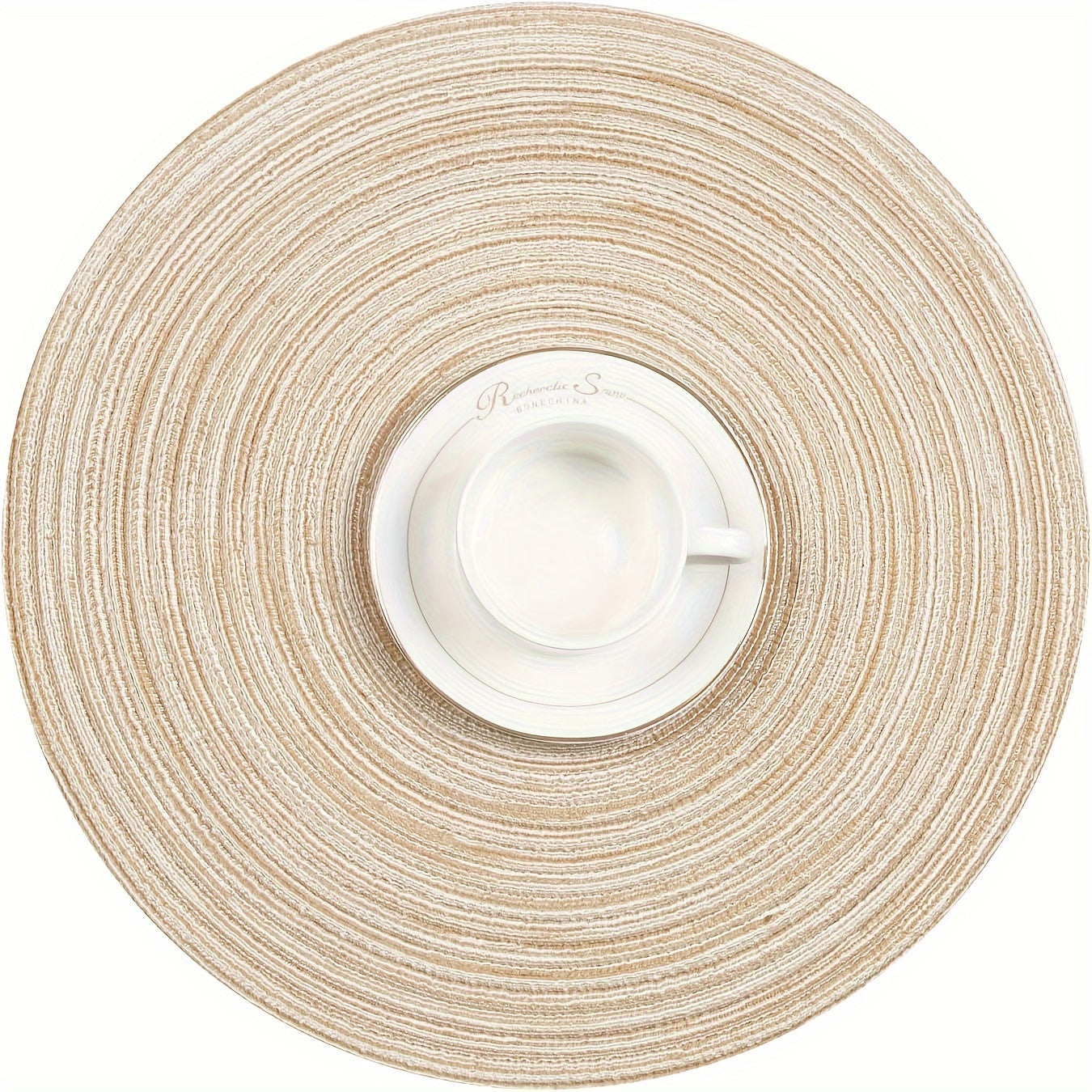 12pcs Round Braided Placemats Washable Round Placemats For Kitchen Dining Table, Round Indoor Woven Fabric Table Mats, Gifts For Mom Grandma, Valentines Bachelorette, DIY Craft Art Decor, Birthday Thanksgivings Christmas Gift