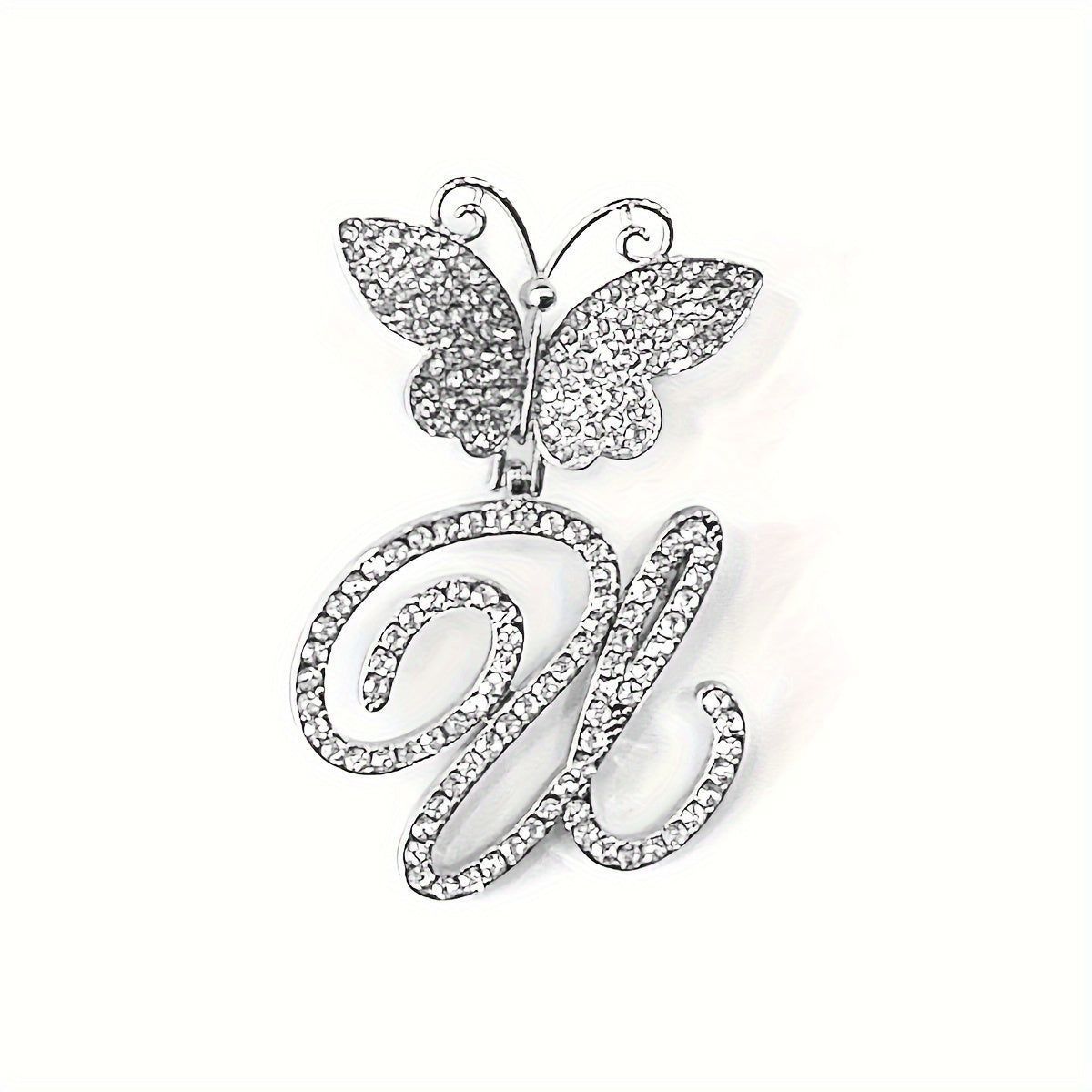 Trendy Shiny Butterfly Cursive Letter Cuban Chain Anklet For Women A-Z Letters Anklets Punk Hip Hop Style Sparkling Barefoot Jewelry