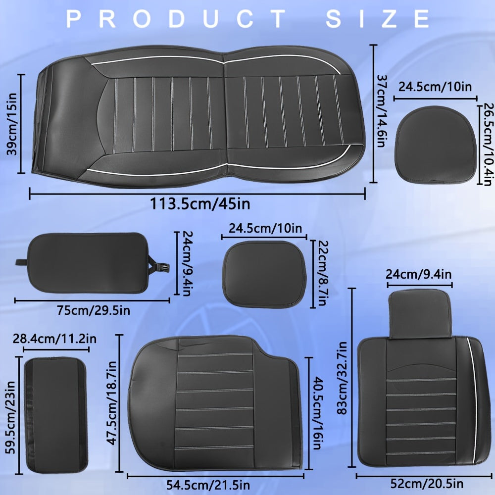 Car Seat Covers Full Set, 5 Seats Universal Seat Covers for Cars, Waterproof Leather Auto Seat Protectors, Front and Rear Seat Protectors