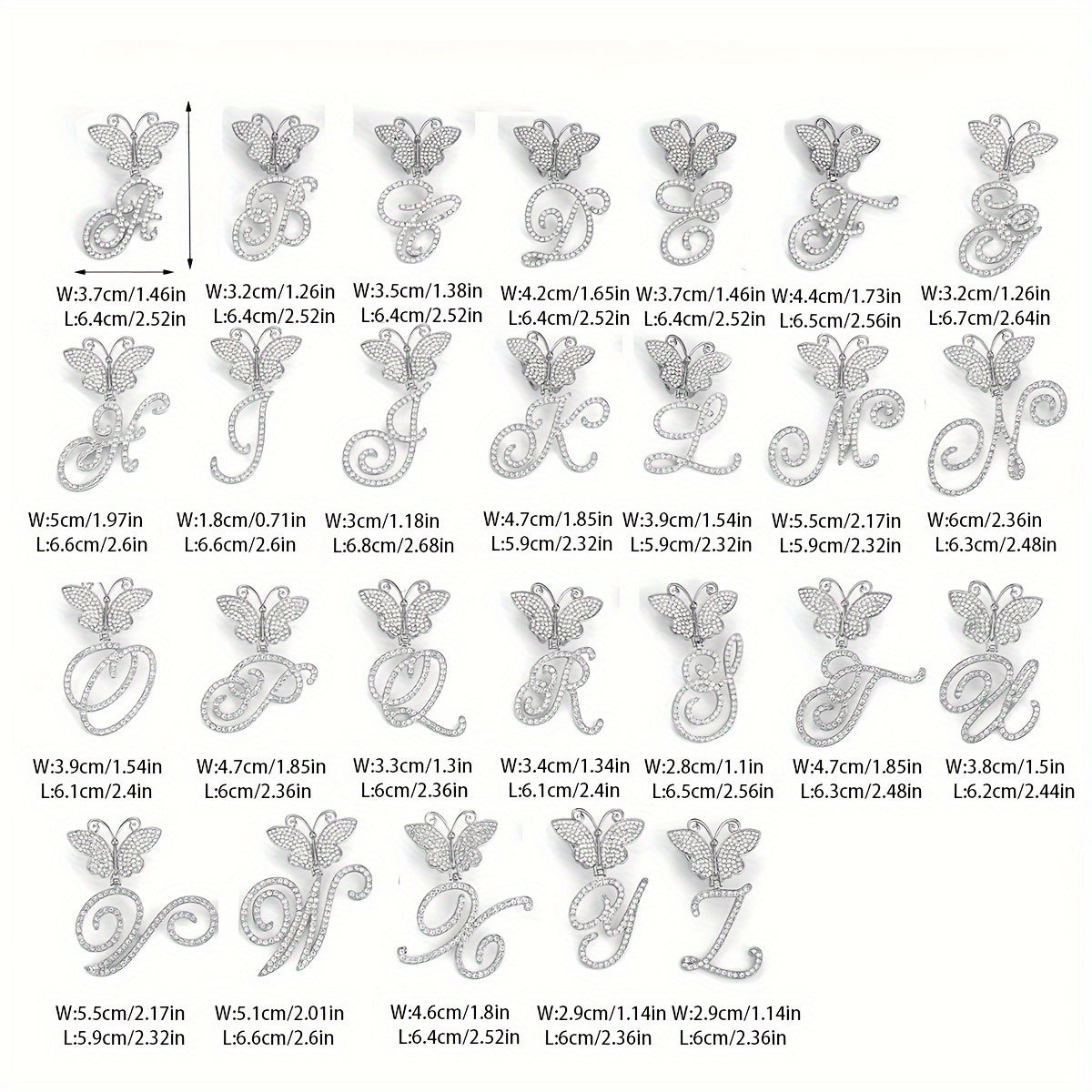 Trendy Shiny Butterfly Cursive Letter Cuban Chain Anklet For Women A-Z Letters Anklets Punk Hip Hop Style Sparkling Barefoot Jewelry