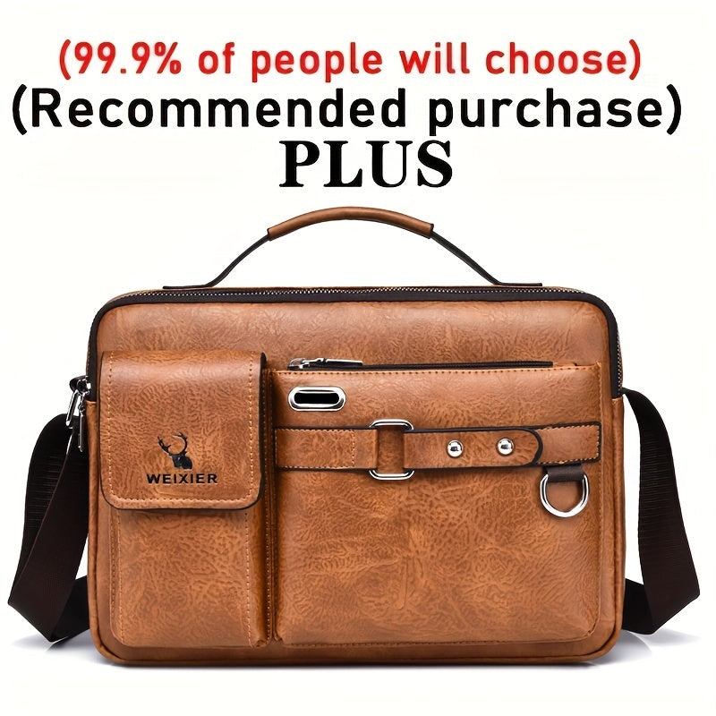 WEIXIER Herren-Umhängetasche, kompatibel mit / - Verstellbare Business- und Freizeit-Schultertasche, Bürotasche, Geschenk für Ehemann, Freund (Material)