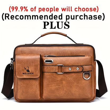 WEIXIER Herren-Umhängetasche, kompatibel mit / - Verstellbare Business- und Freizeit-Schultertasche, Bürotasche, Geschenk für Ehemann, Freund (Material)