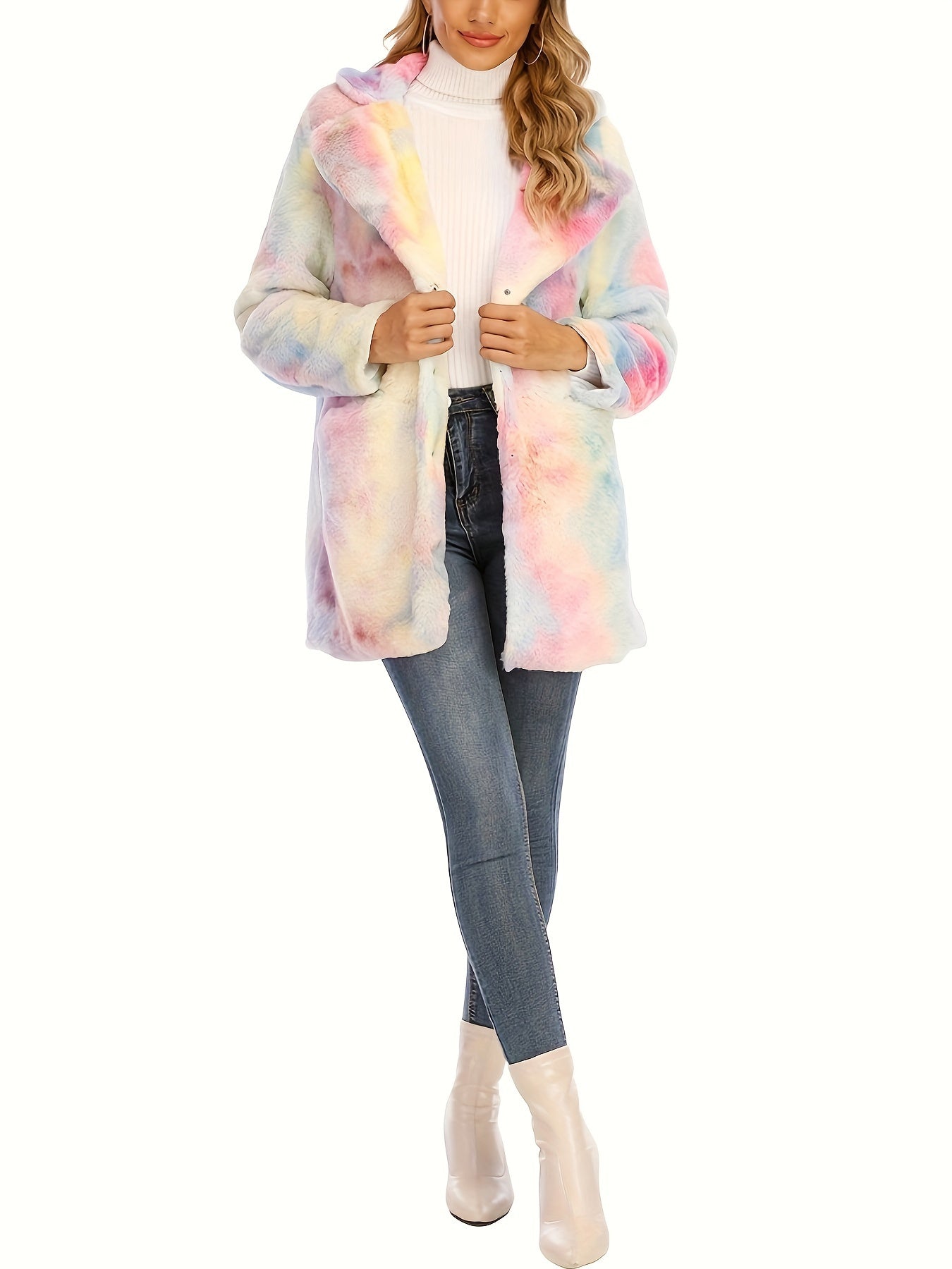 Winterwarmer, flauschiger, lockerer Mantel, lässige, langärmelige Teddy-Oberbekleidung, Damenbekleidung