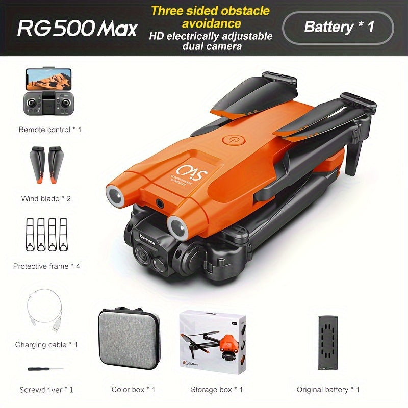 RG500 MAX Drone With Dual Camera, Optical Flow Positioning, Smart Obstacle Avoidance Remote Control Drone Toys For Men's Gifts, Indoor And Outdoor Affordable UAV, Christmas Halloween Thanksgiving Gift