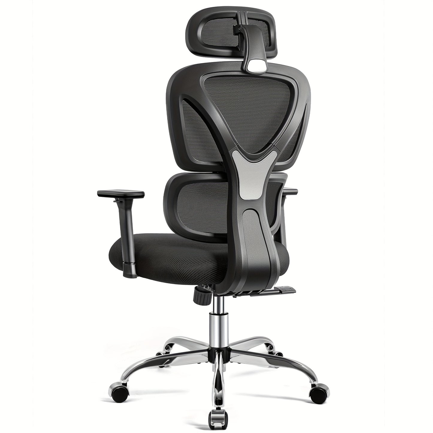 KERDOM Ergonomic Office Chair, Home Desk Chair, Comfy Breathable Mesh Task Chair, High Back Thick Cushion Computer Chair with Headrest and 3D Armrests, Adjustable Height Gaming Chair