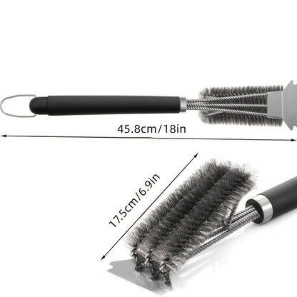 1pc Stainless Steel Grill Brush - Upgrade Your BBQ Game Cleaning & Maintenance Tool!
