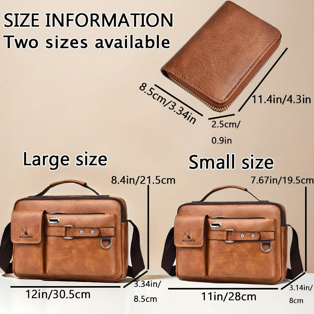 WEIXIER Herren-Umhängetasche, kompatibel mit / - Verstellbare Business- und Freizeit-Schultertasche, Bürotasche, Geschenk für Ehemann, Freund (Material)