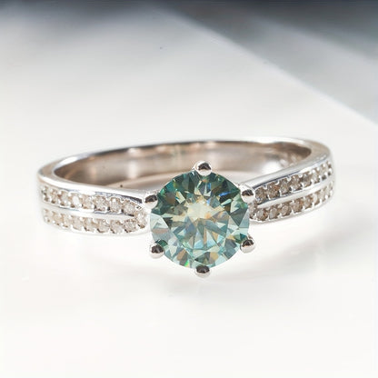 Tancise Original 925 Sterling Silber Ring Moissanit mit Zertifikat Feiner Schmuck Verlobungsringe für Damen