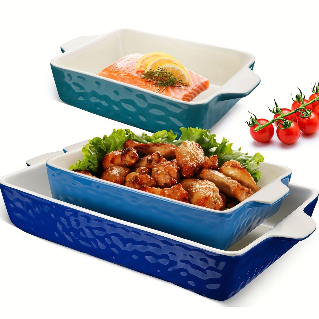 3Pack Ceramic Baking Dish for Oven Large Casserole Baking Dish with Handles Packaging Upgrade Nonstick Ceramic Bakeware for Cooking, Beautiful Color Ceramic Baking Dish Set