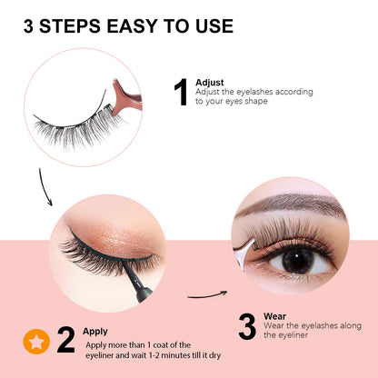 5 Paar magnetische Wimpern und Eyeliner-Set, wiederverwendbare 3D-Magnetwimpernverlängerung, kein Kleber erforderlich – Augen-Make-up-Sets für Mütter