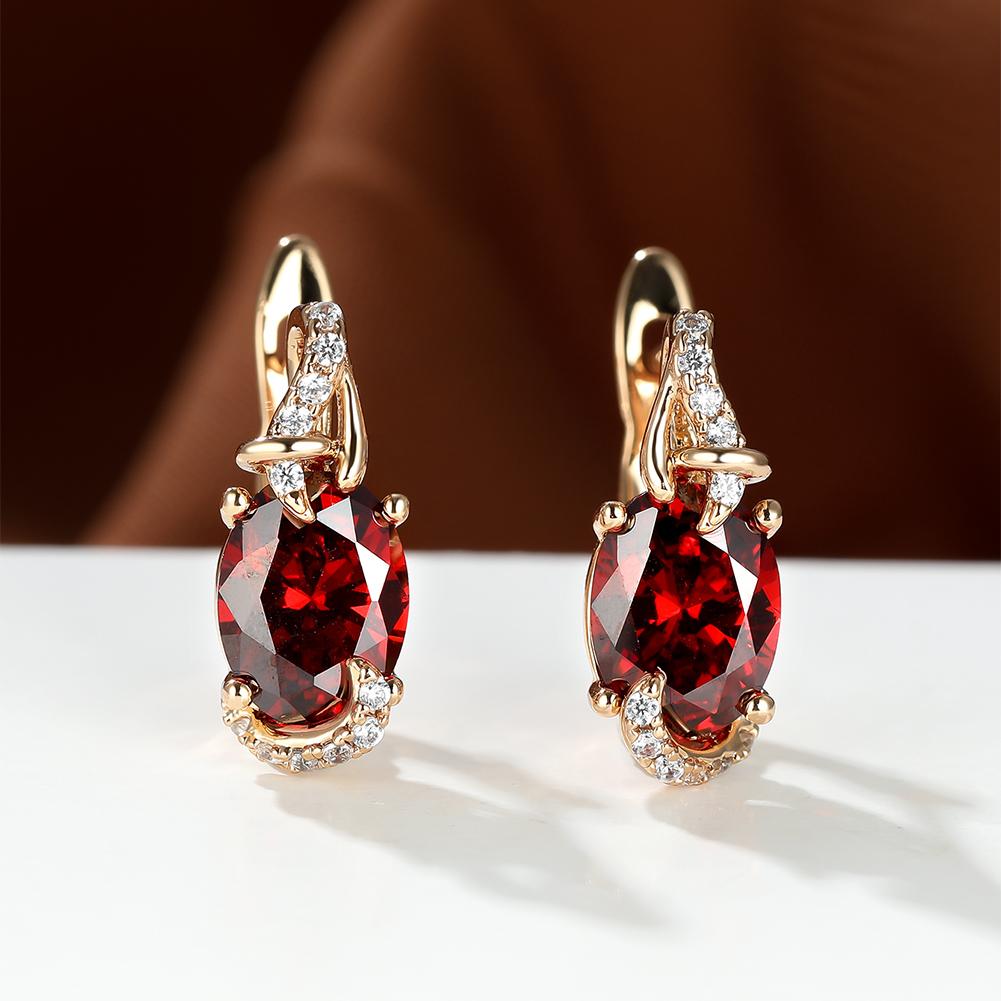 Elegante, 18 Karat vergoldete Ohrstecker mit blauem Stein – Rund- und Ovalschliff, synthetische Zirkonia, Ohrstecker aus Kupfer – Schmuck für jede Jahreszeit | Trendiges Design | Langlebige Vergoldung