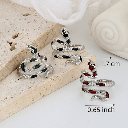 Bague serpent raffinée, plaquée argent, bijou de main pour femme