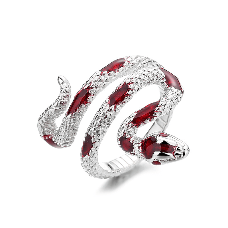 Bague serpent raffinée, plaquée argent, bijou de main pour femme