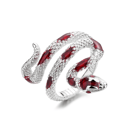 Bague serpent raffinée, plaquée argent, bijou de main pour femme