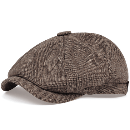 Retro-Schiebermütze im Fischgrätmuster für Herren – Schwarze, lässige Baskenmütze im Vintage-Stil, aus gestricktem Polyester, perfekt für Valentinstag und als Alltagsmütze | Vintage-Schiebermütze | Strickstruktur