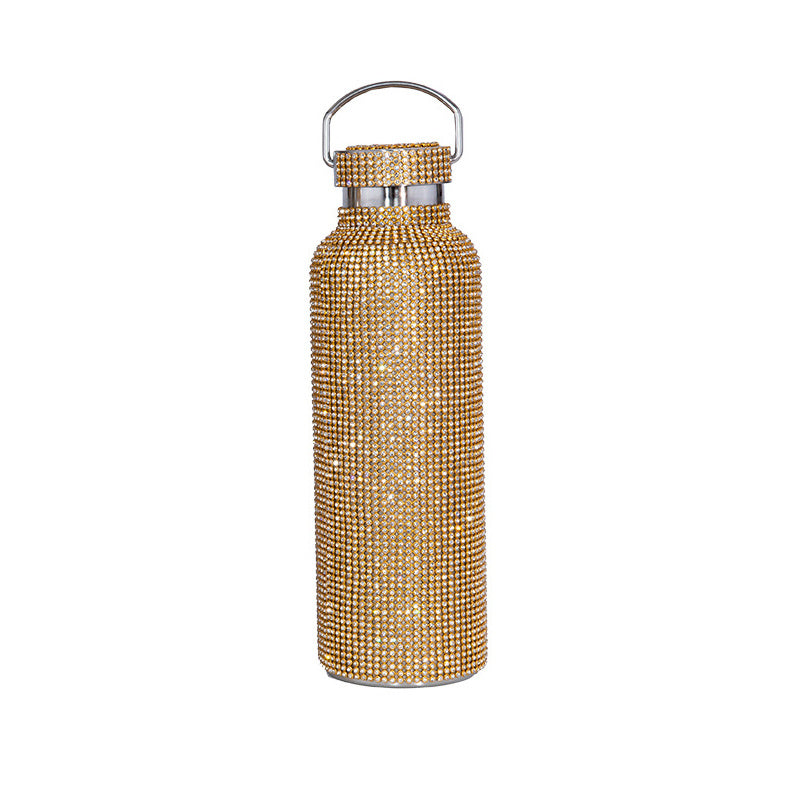 [Sparkling Water Bottle] Elegant Sparkling 350/500/750ml Bling Stainless Steel Water Bottle | Leakproof Lid, Thermal Insulation for Hot & Cold Drinks, Modern Rectangular Design - Perfect Christmas, Mother's Day, Graduation Gi