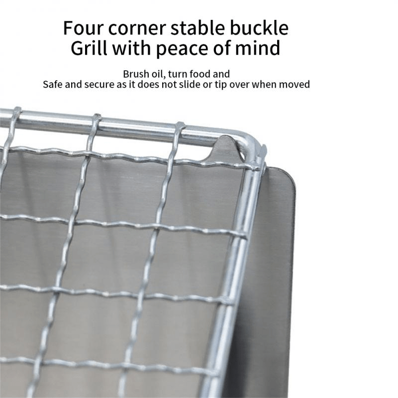 1pc Outdoor Portable Grill Stainless Steel Mini Camping Oven Ventilation Charcoal Stove Folding Picnic BBQ Camping Accessories