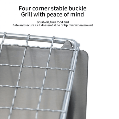 1pc Outdoor Portable Grill Stainless Steel Mini Camping Oven Ventilation Charcoal Stove Folding Picnic BBQ Camping Accessories