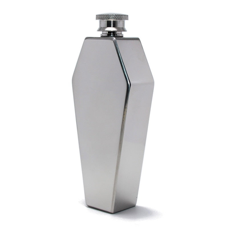 1pc Mini Hip Flask 3.38oz Coffin Shape Stainless Steel Portable Water Bottle, Gift For Men, Drinkware For Restaurants, Cafes, Bars