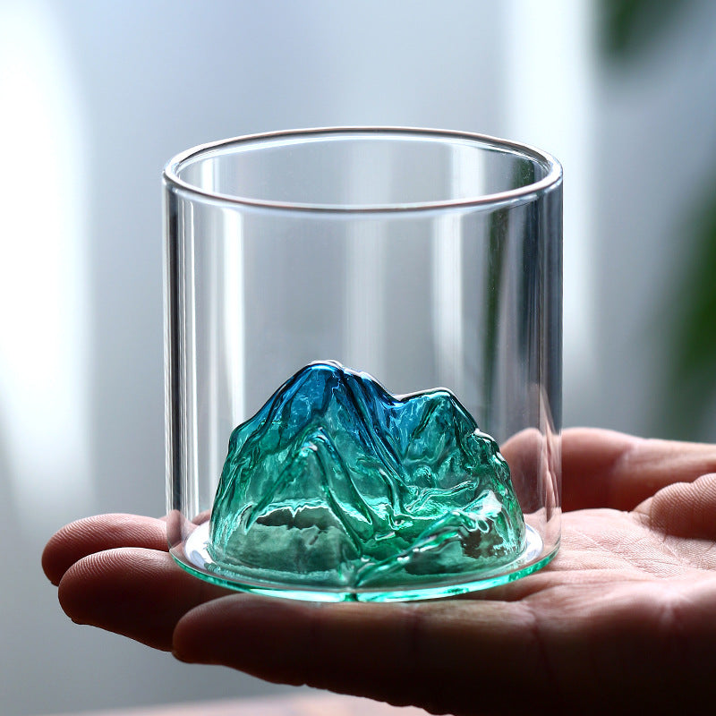 Elegant 3D Mountain Glass Cup - Unique & Reusable, Perfect for Any Drink & Season, High Borosilicate Drinkware