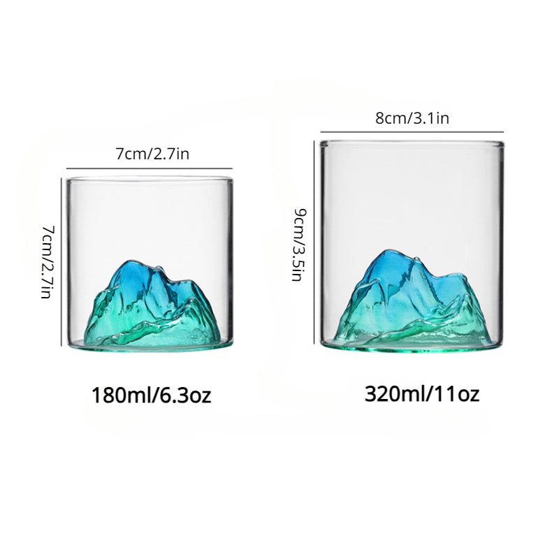 Elegant 3D Mountain Glass Cup - Unique & Reusable, Perfect for Any Drink & Season, High Borosilicate Drinkware